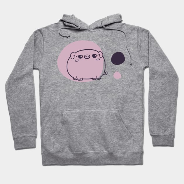 Cartoon Pink Piggy Hoodie by Contentarama